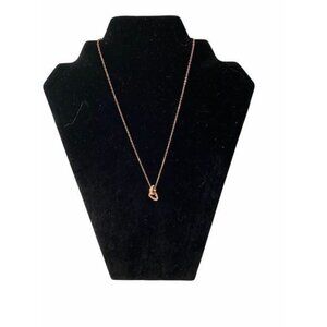 Heart and Crystal Rose Gold Chain Necklace‎